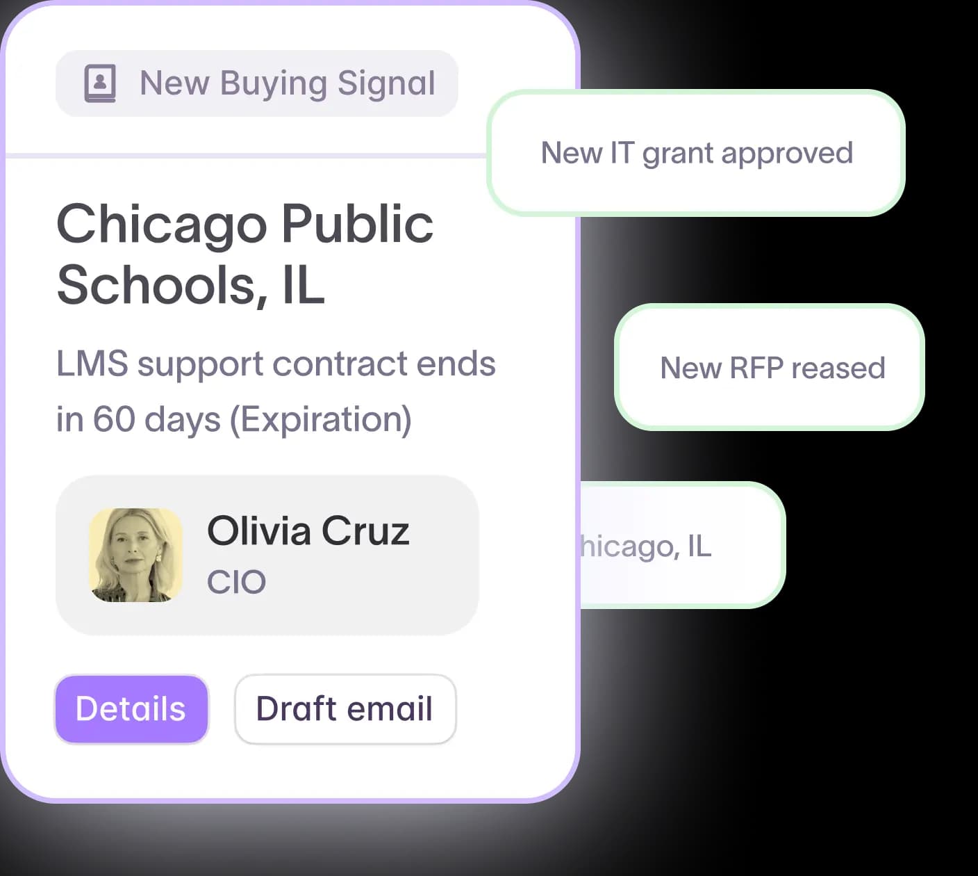 Early buying signals dashboard for government sales teams